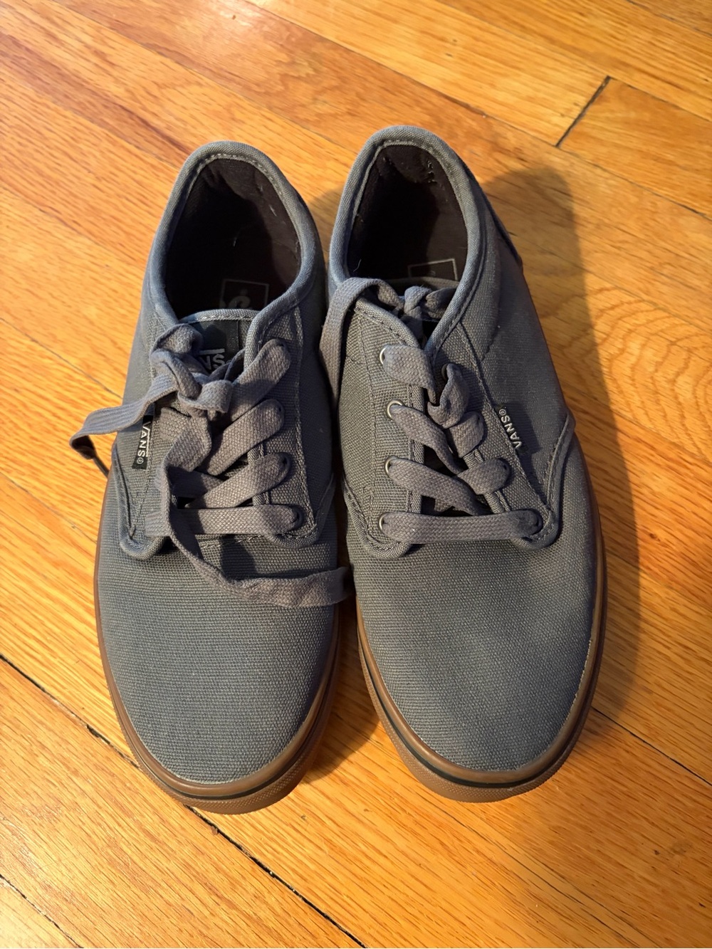 Vans youth Gray Canvas Lace-Up Sneakers